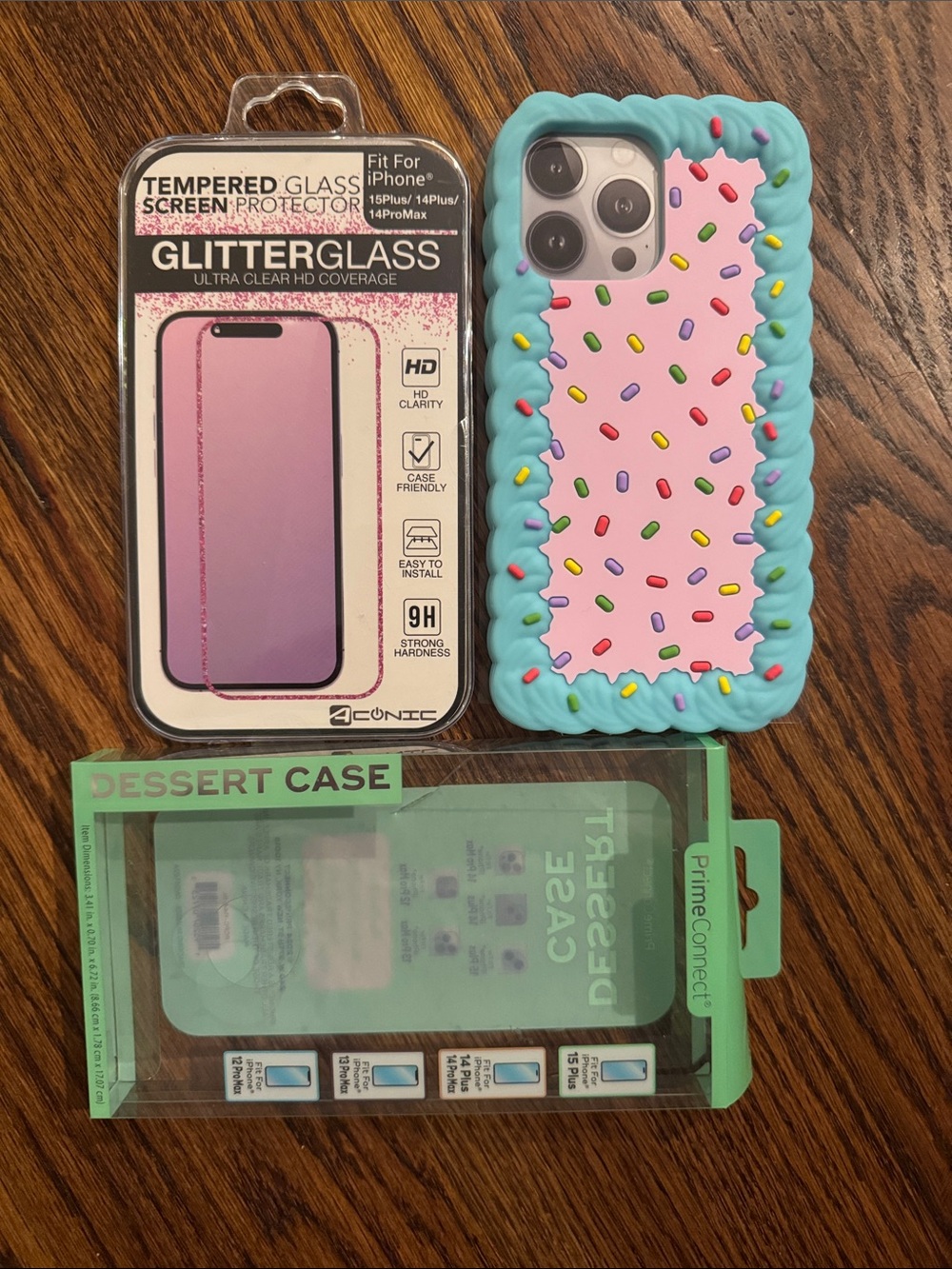 Dessert Silicone iPhone Case with Pink Sprinkles Design/screen protector